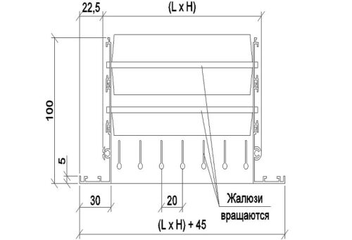 Решітка настінна трьохрядна регульована 3040-2 + D40 - Зображення 2