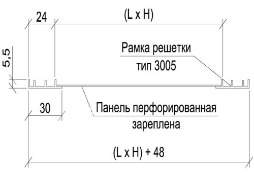 Решетка декоративная 3030-КР-1, 3030-КР-1+R, 3005-КР-1 — изображение 2