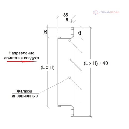 Решетка гравитационная РВ 2535-1Кл (9016) — изображение 2